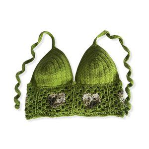 Green Crochet Bralette/top